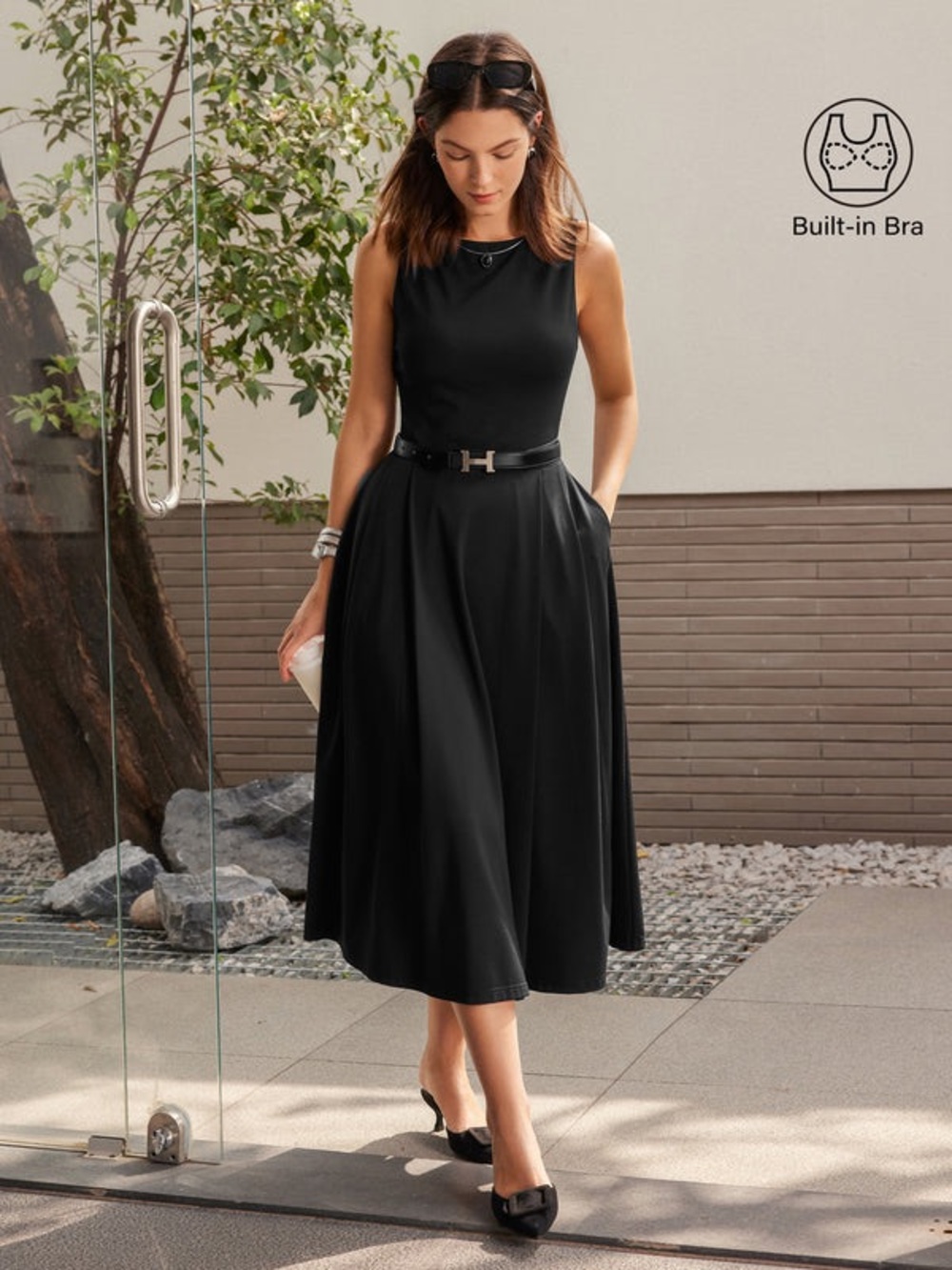 OGL Ponte-De-Roma
Boatneck Bamboo Ponte Bra Midi Dress with Pockets NWT XLP